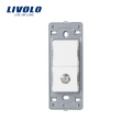 Livolo EE. UU. Conector satélite para TV con toma de pared de cristal blanco perla sin enchufe 220V VL-C5-1ST-11